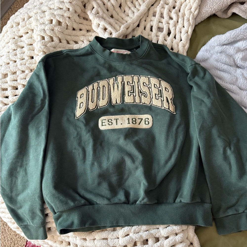 PacSun Dark Green Budweiser Sweatshirt
